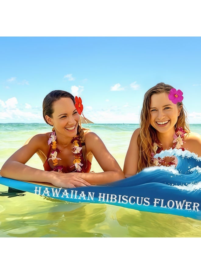 Set of 9 pieces Hawaiian flower hair clips suitable for beach trips, summer parties, and pool events. Available in vibrant colors. - Image 5