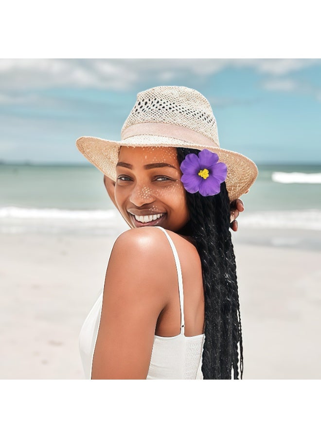 Set of 9 pieces Hawaiian flower hair clips suitable for beach trips, summer parties, and pool events. Available in vibrant colors. - Image 4