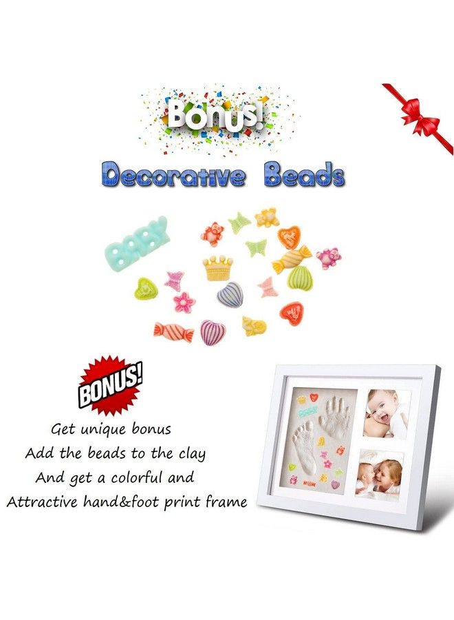 BABIES BLOOM Baby Clay Handprint & Footprint Photo Frame For Newborn Girls And Boys ; Perfect For New Babybaby Imprint Frame (Blue Orange With Decor)  - Image 4