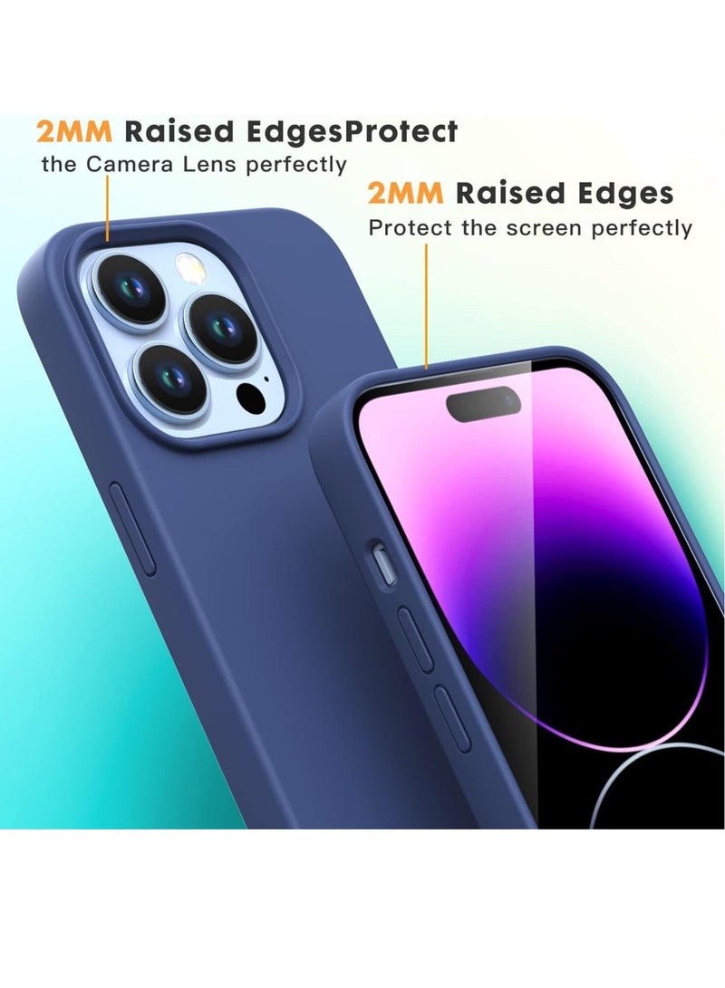"Liquid Silicone Case for iPhone 14 Pro 6.1-Inch: Full Rubber Protection, Anti-Scratch, Drop Proof in Navy Blue" - Image 5