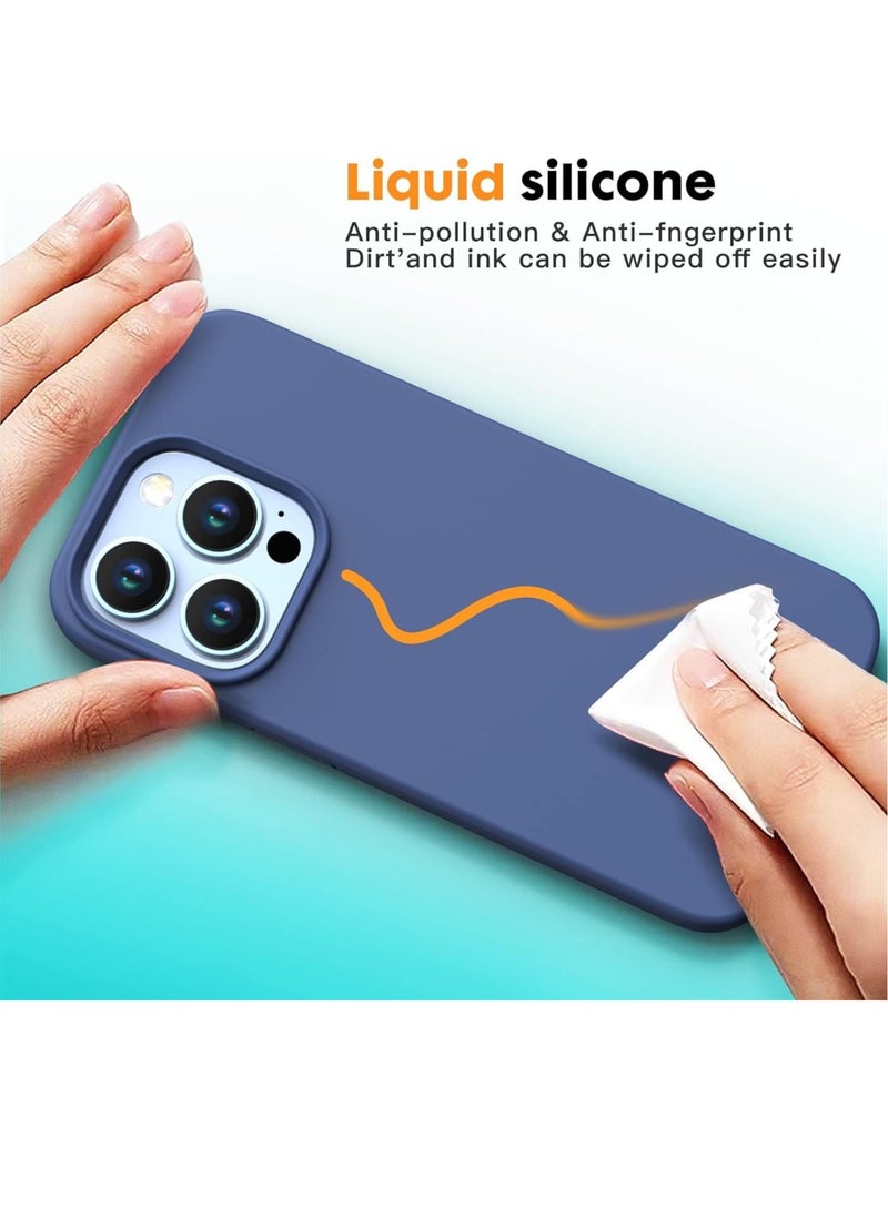 "Liquid Silicone Case for iPhone 14 Pro 6.1-Inch: Full Rubber Protection, Anti-Scratch, Drop Proof in Navy Blue" - Image 4