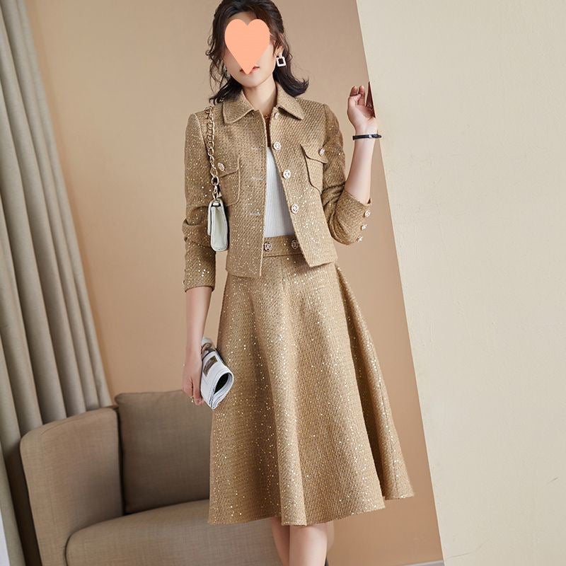 Chic Woolen Suit Skirt Set Women Autumn 2022 Black Skirt - Image 4
