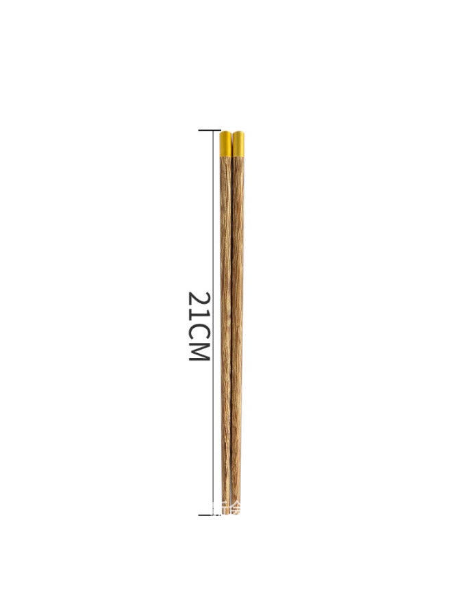 Children's Chopsticks Household Round Fu Chicken Wing Wooden Chopsticks Mahogany Chopsticks No Paint No Wax Solid Wood Family Short Chopsticks Manufacturers Wholesale-Color:Chicken Wings Children's Fuding 21cm  - Image 1
