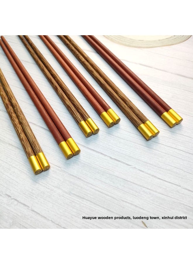 Children's Chopsticks Household Round Fu Chicken Wing Wooden Chopsticks Mahogany Chopsticks No Paint No Wax Solid Wood Family Short Chopsticks Manufacturers Wholesale-Color:Chicken Wings Children's Fuding 21cm  - Image 5