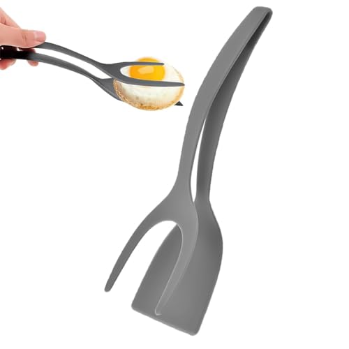 Karomouj KMA329 Fried Egg Spatula | 2 in 1 Multifunctional Nonstick Food Clip | Cooking Turner Pancake Spatula Pizza Grill Kitchen Tools (Multicolour, Pack of 1) - Image 1