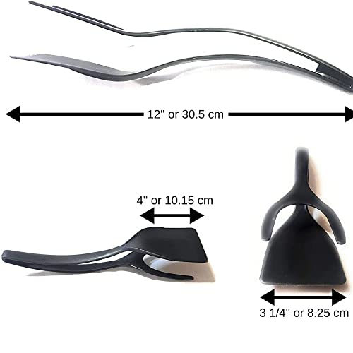 Karomouj KMA329 Fried Egg Spatula | 2 in 1 Multifunctional Nonstick Food Clip | Cooking Turner Pancake Spatula Pizza Grill Kitchen Tools (Multicolour, Pack of 1) - Image 3