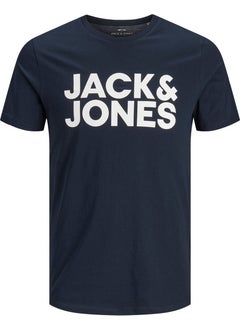 Jack Jones Men's Navy Blue Sports T-Shirt-12151955  - Image 3