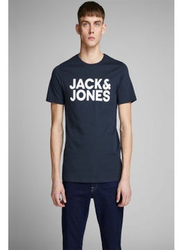 Jack Jones Men's Navy Blue Sports T-Shirt-12151955  - Image 1