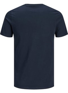 Jack Jones Men's Navy Blue Sports T-Shirt-12151955  - Image 4