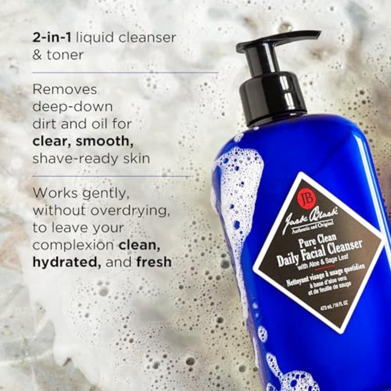 Jack Black Pure Clean Daily Facial Cleanser for Men - Mens Face Wash, Jack Black Face Wash Men's, Face Wash for Men, Face Cleanser for Men, 2-in-1 Mens Facial Cleanser & Toner, Gifts for Men, 16 Fl Oz - Image 3