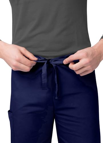 Sivvan Unisex Scrubs - Classic V-Neck Top & Drawstring Pants Scrub Set - S8400 - Navy - XL - Image 5