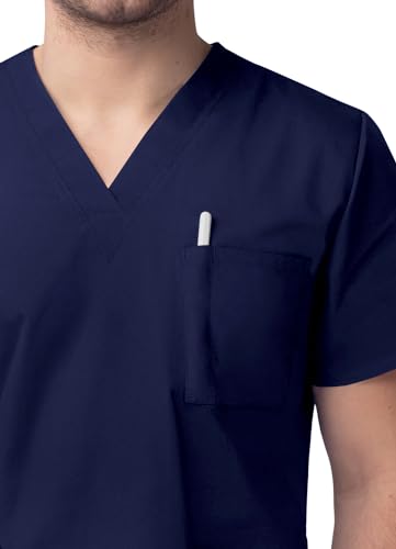 Sivvan Unisex Scrubs - Classic V-Neck Top & Drawstring Pants Scrub Set - S8400 - Navy - XL - Image 4