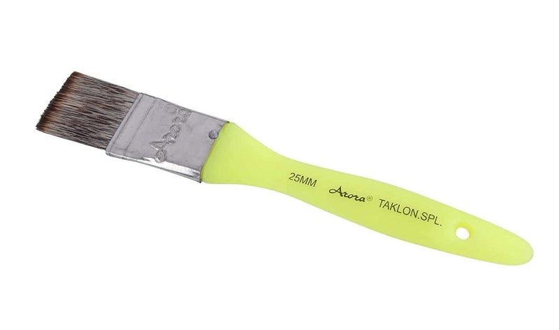 Arora Synthetic Hair Flat Paint Brush of 1 Inch, 25 mm for Watercolor and Acrylic Painting Green - Image 2