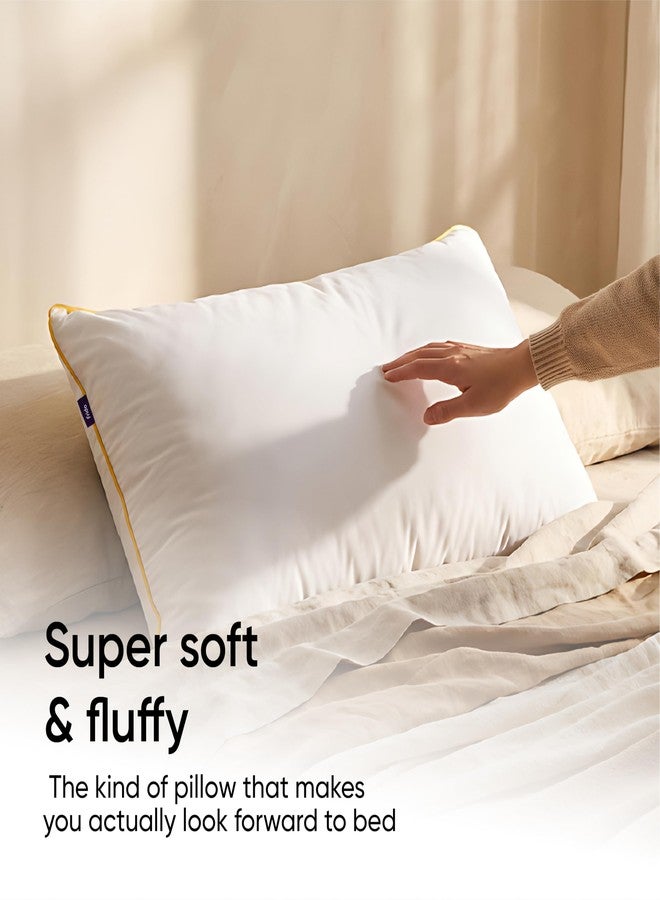 Frido Ultimate Cozy Classic Pillow - A Super Soft & Fluffy Pillow for Sleeping - Premium Comfort for Side, Back & Stomach Sleepers - White, Set of 1 - Image 3