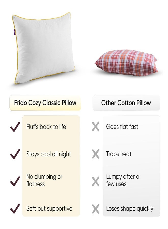 Frido Ultimate Cozy Classic Pillow - A Super Soft & Fluffy Pillow for Sleeping - Premium Comfort for Side, Back & Stomach Sleepers - White, Set of 1 - Image 5