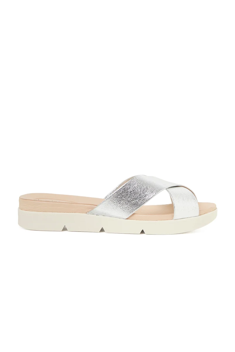 Beira Rio BEIRA RIO Ladies Low heel/wedge Comfort Sandals in SILVER | Comfortable Everyday Footwear