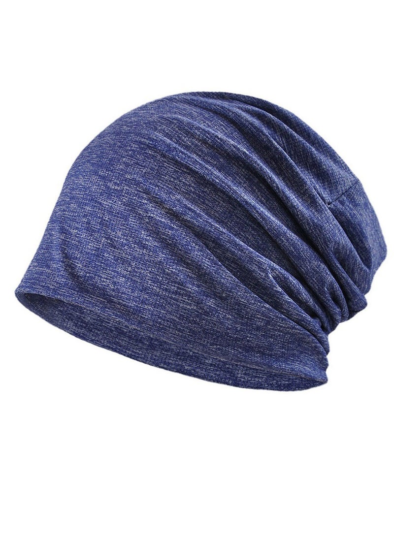 Loquat Infinity Scarf Headwear Cap Breathable Beanie Hat Dark Blue 