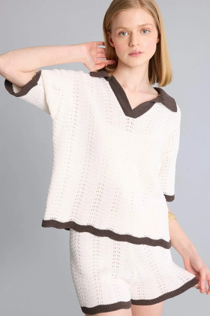 ديفاكتو Regular Fit Polo Collar Knitwear Pullover