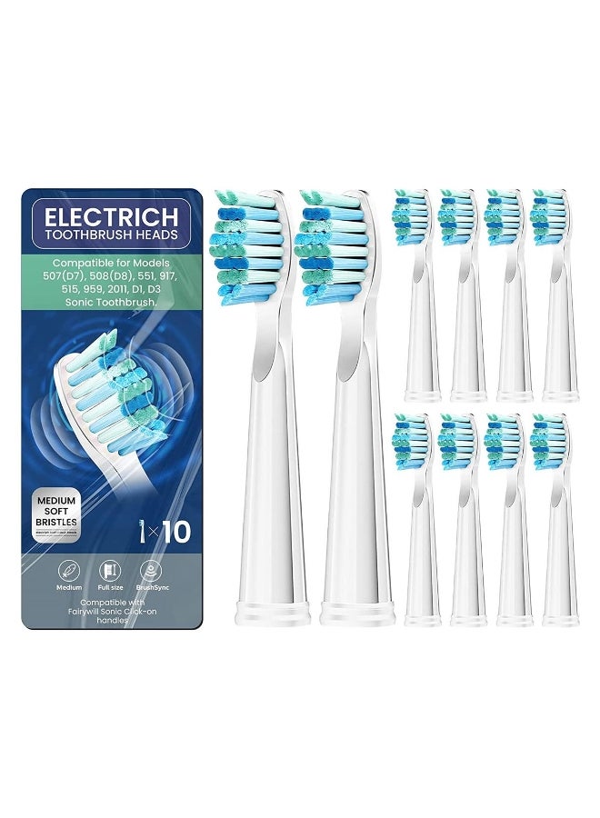 YUNCHI 10pcs Electric Toothbrush Replacement Heads Work For Fairywill Electric Toothbrush FW-507 FW-508 515 FW-515 FW-551 YUNCHI Y1