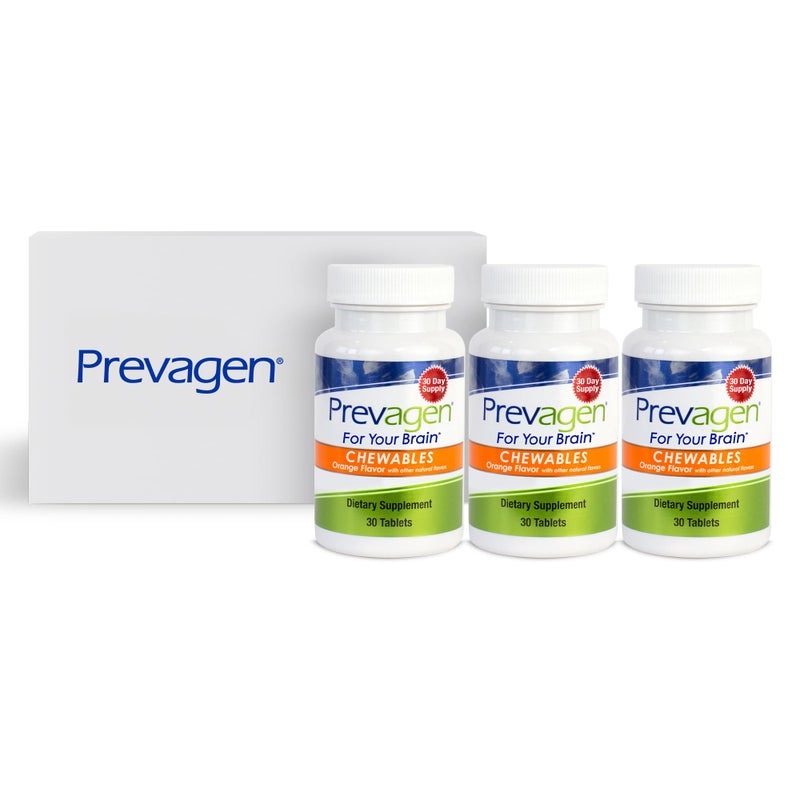 Prevagen Prevagen Regular Strength 10mg 30 Chewables Orange3 Pack with Apoaequorin Vitamin D with Attractive and Stackable Prevagen Storage Box