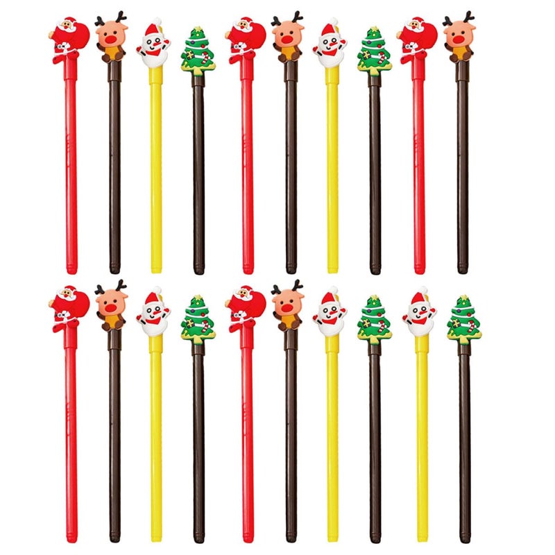 Christmas Gel Pens 0.5mm 20Pcs Set Snowman Reindeer Pine Tree Santa Claus Holiday Writing - Image 2