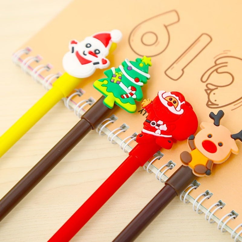 Christmas Gel Pens 0.5mm 20Pcs Set Snowman Reindeer Pine Tree Santa Claus Holiday Writing - Image 4