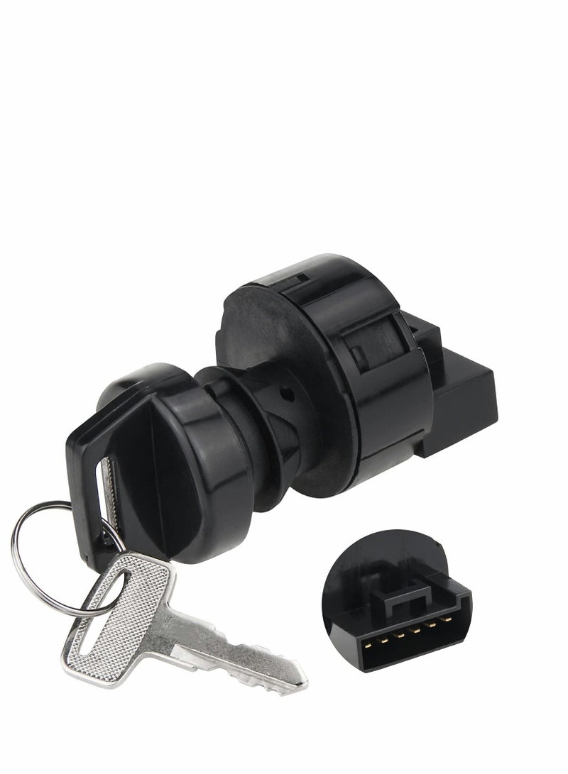 Ignition Key Switch for Polaris Ranger RZR Sportsman, Replace 4011002 4012165, Off Run Start 6 Pin 3 Position - Image 1