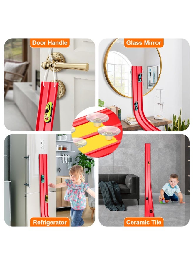 13-foot flexible racetrack, children's toy flexible racing track with suction cups,Rolls Up Portable Racetrack , compatible with all kinds of small cars, holiday gifts for boys and girls - Image 3
