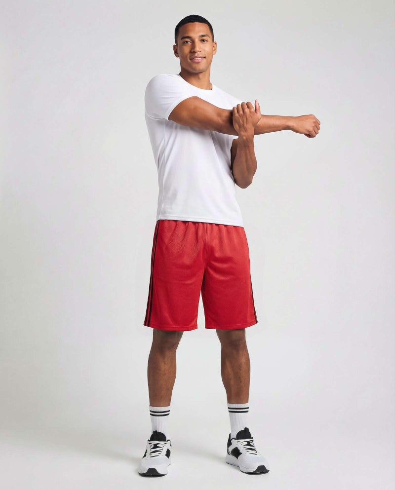 REALESSENTIALS Real Essentials 5 Pack: Men’s 9" Mesh Shorts – Athletic Gym, Workout, Basketball, Running, Casual Lounge Activewear Pockets, Set 5,L - Image 3