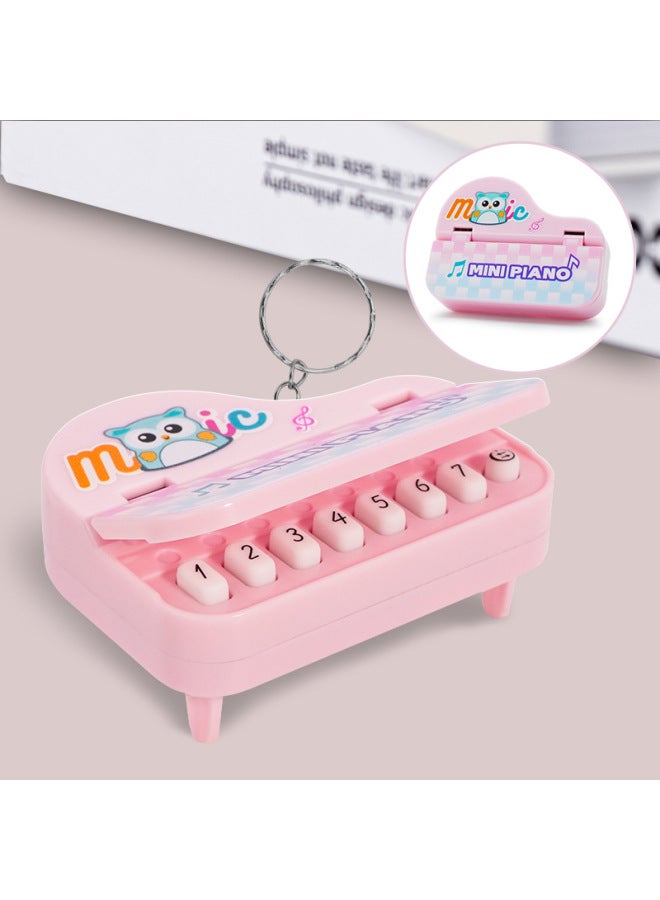 Mini Electronic Small Piano Keychain Pendant Luminous Music Electronic Organ Toy Children's Creative Small Gifts Wholesale-Color:Macaroon Powder ]  - Image 1