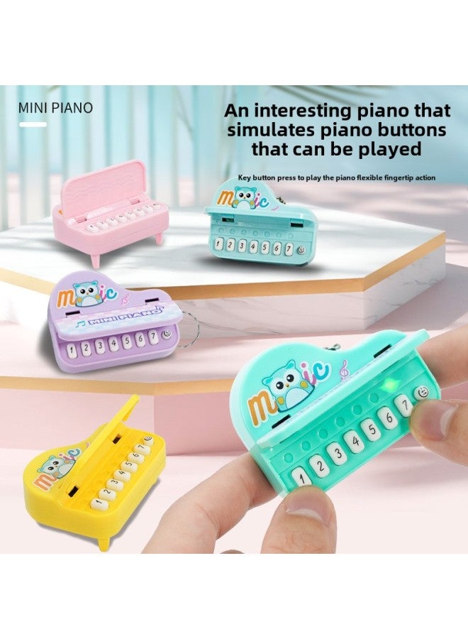 Mini Electronic Small Piano Keychain Pendant Luminous Music Electronic Organ Toy Children's Creative Small Gifts Wholesale-Color:Macaroon Powder ]  - Image 2