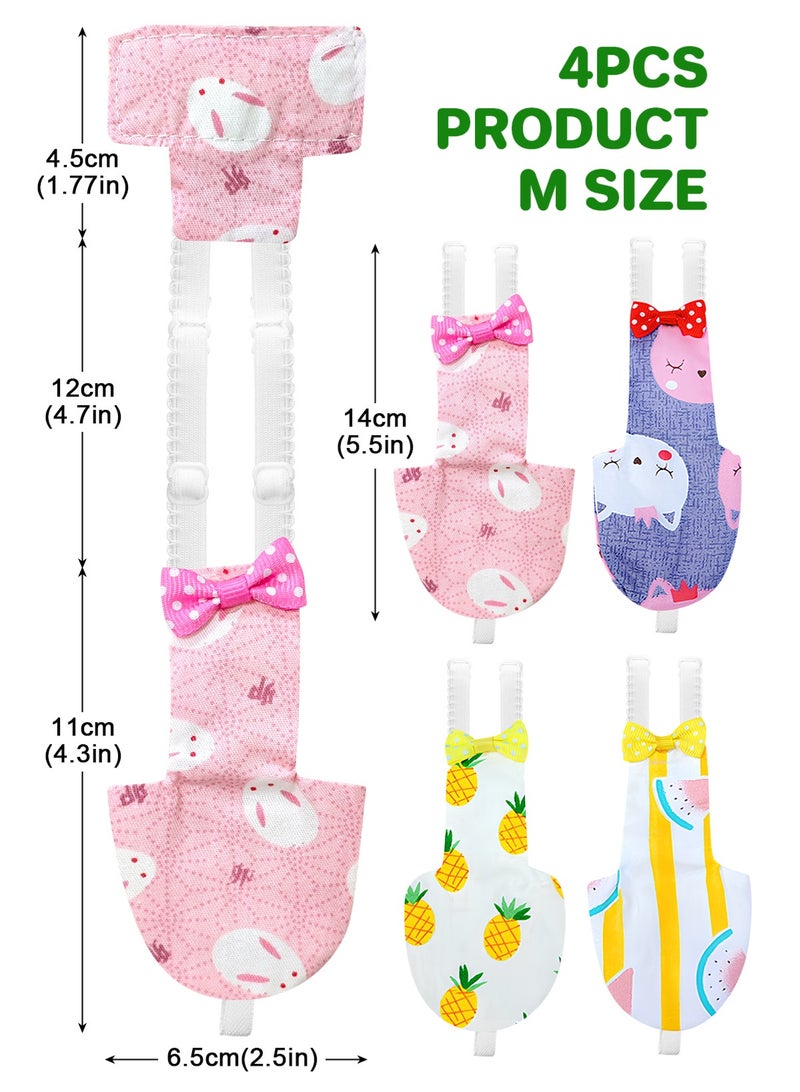 URbazaar 4 Pieces Bird Diapers, Washable Reusable Parrots Nappy with Waterproof Inner Layer Soft Small Pet Birds Flight Suit for Budgie Parakeet Cockatiel - Image 3