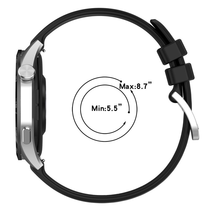 erorex For Huawei Watch Gt 5 Pro 46Mm Liquid Glossy Silver Buckle Silicone Watch Band(Orange) - Image 5