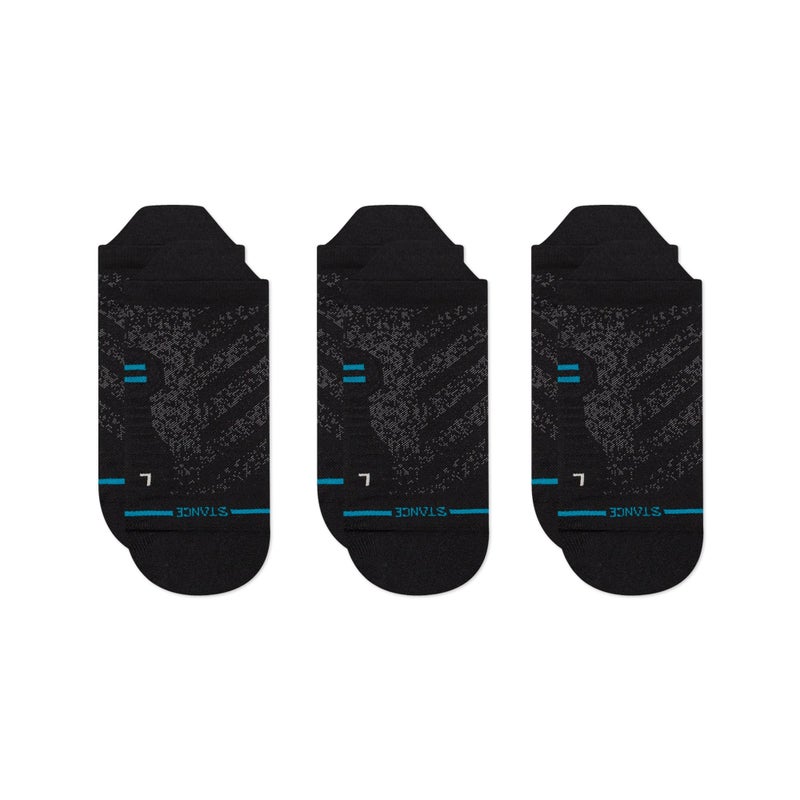 Stance Ultralight Performance Tab Socks 3-Pack for Men and Women, Run Black, Large - Image 1