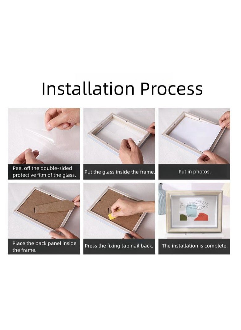 Generic - Pack of 2, A4 Photo Frame, Minimalist Rectangular Photo Picture Frame, 21x30centimeter, Gold - Image 1