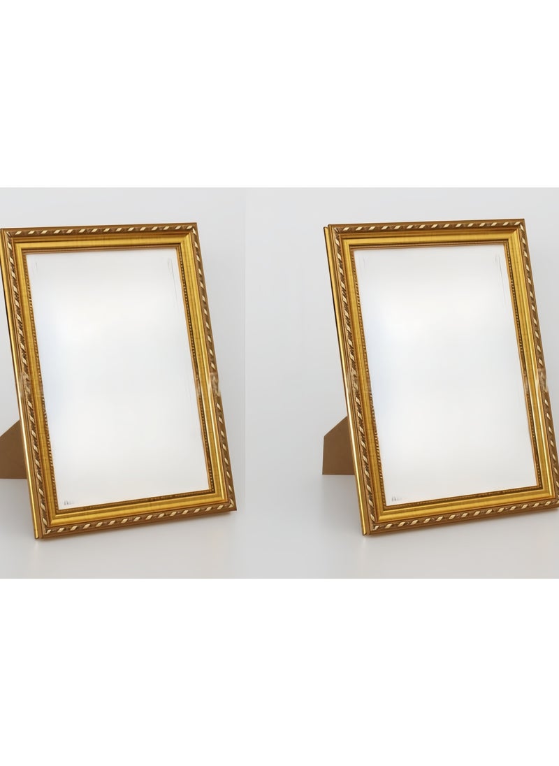 Generic - Pack of 2, A4 Photo Frame, Minimalist Rectangular Photo Picture Frame, 21x30centimeter, Gold - Image 1