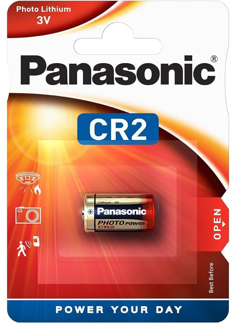 Panasonic CR2 Lithium Battery 3V (1-Pack) - High Power for Cameras, Golf Rangefinders & Smart Sensors - Long Lasting Photo Power (CR-2W/1BE) - Image 1