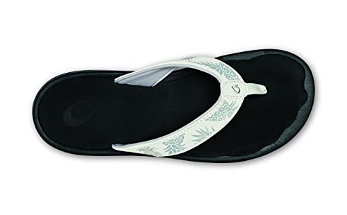 OLUKAI Ohana Women's Beach Sandals, Water Resistant Flip Flops, Arch Support & Comfort Fit, Lightweight & Durable, Enhanced Grip & Traction, Bright White/Hua, 8 - Image 2