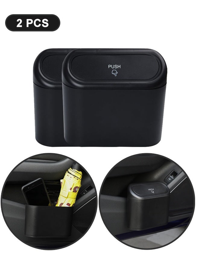 Ant 2 Pcs Car Trash Can with Lid, Mini Auto Dustbin Garbage Organizer Holder, Automotive Storage Container Bin for Vehicle, Home, Office, 6.02x5.31x2.48 inch - Image 1