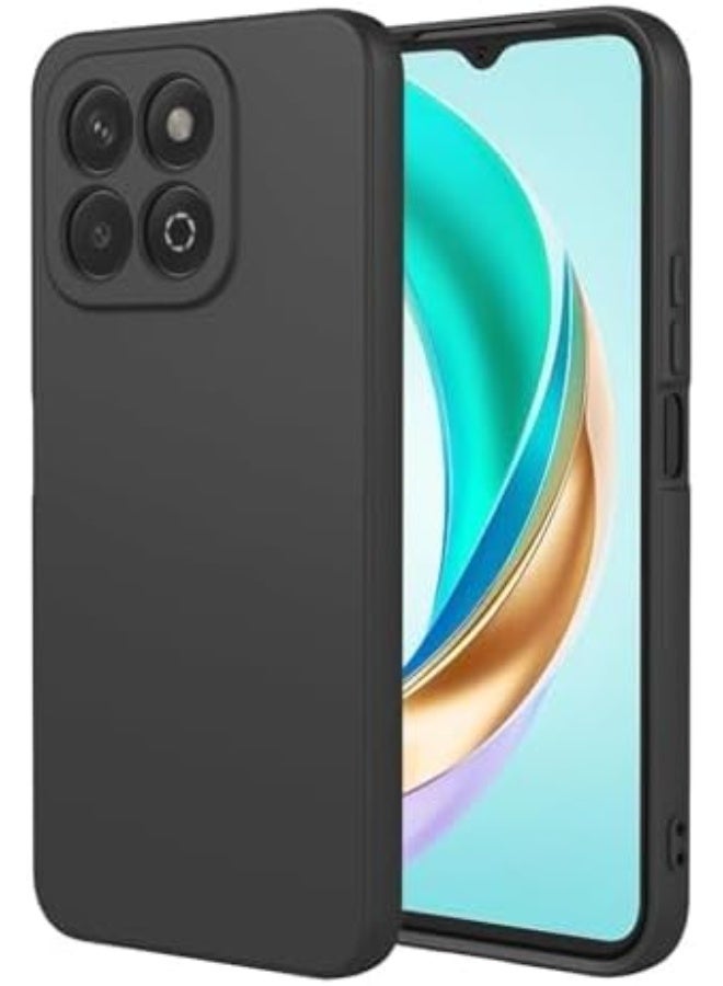 Muzz حافظة لهاتف Honor X7d من جل سائل مع حواف مطاطية وبطانة ميكروفايبر ناعمة، رقيقة ومضادة للصدمات مع غطاء حماية للكاميرا لهاتف Honor X7d 5G باللون الأسود - Image 1