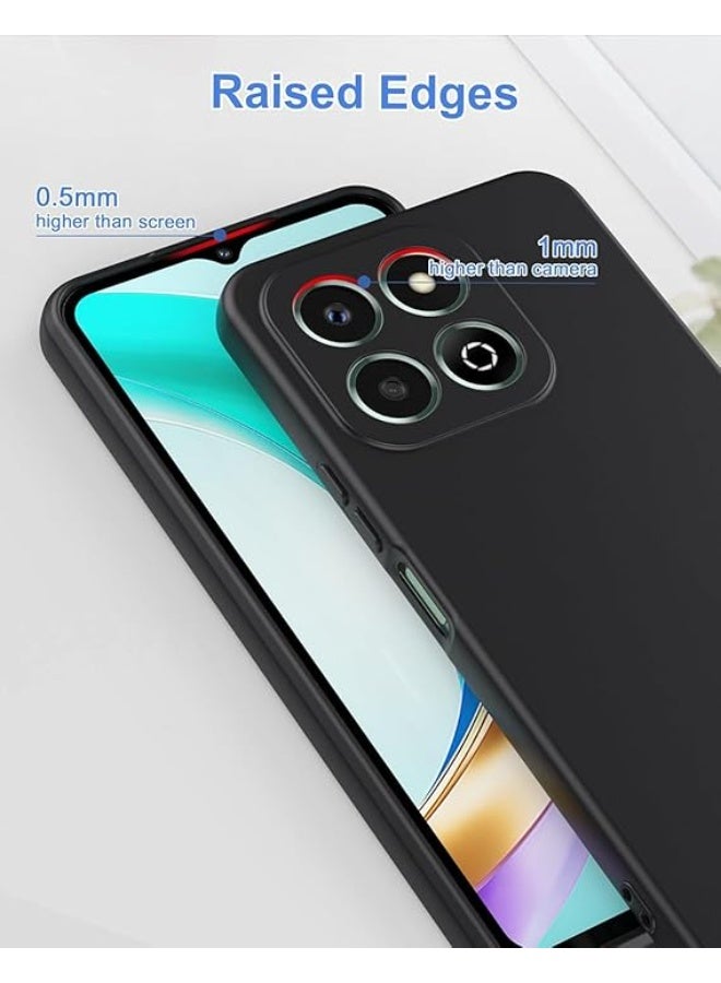 Muzz حافظة لهاتف Honor X7d من جل سائل مع حواف مطاطية وبطانة ميكروفايبر ناعمة، رقيقة ومضادة للصدمات مع غطاء حماية للكاميرا لهاتف Honor X7d 5G باللون الأسود - Image 3