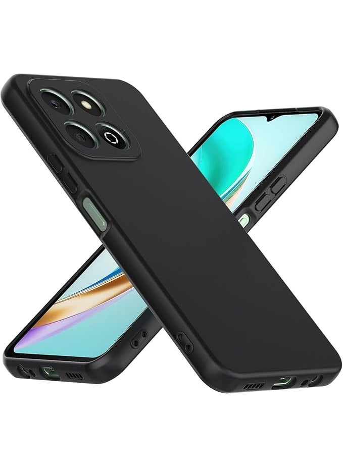 Muzz حافظة لهاتف Honor X7d من جل سائل مع حواف مطاطية وبطانة ميكروفايبر ناعمة، رقيقة ومضادة للصدمات مع غطاء حماية للكاميرا لهاتف Honor X7d 5G باللون الأسود - Image 5