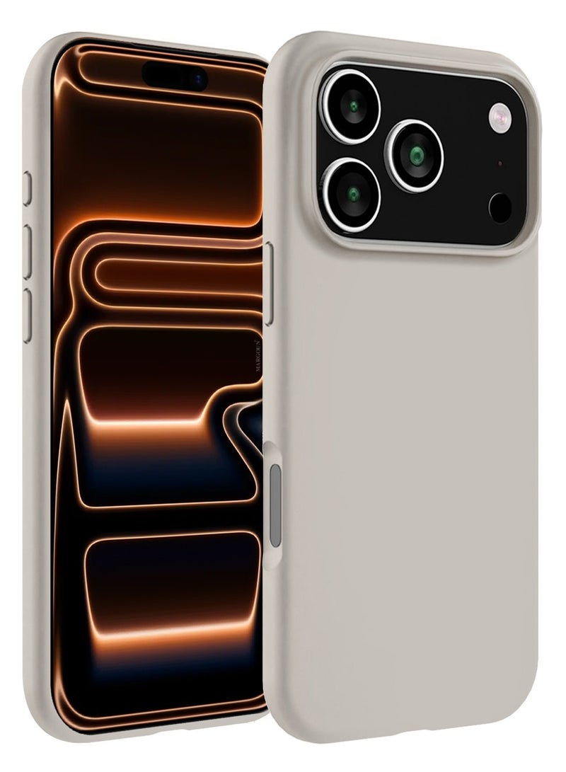 CATANES 2 Packs Silicone Protective Phone Case for iPhone 17 Pro - Soft Anti-Scratch Microfiber Lining Ultra Slim Drop Protection Phone Cover with 3D Screen Protector - Natural Titanium - Image 2