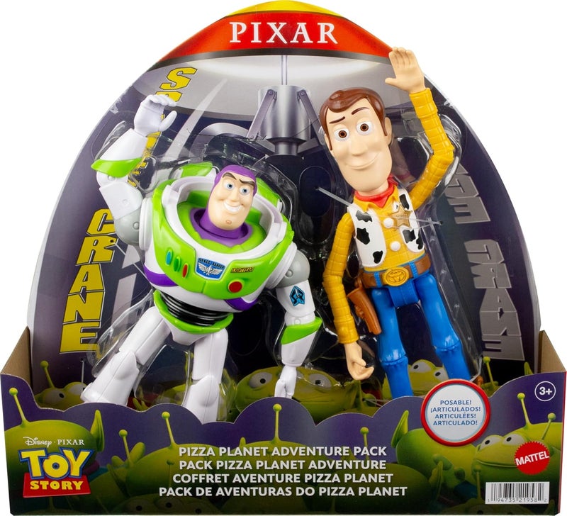 Disney Pixar Disney and Pixar Toy Story Woody and Buzz Action Figure 2-Pack - Pizza Planet Adventure - Image 5