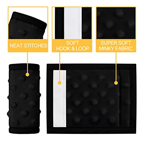Pro Goleem Car Seat Strap Covers for Babies Unisex Soft Car Seat Strap Shoulder Pads for All Car Seats, Stroller, Pushcar, Small Size Designed for Newborn, Black - Image 5