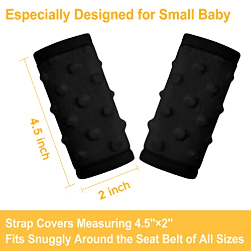 Pro Goleem Car Seat Strap Covers for Babies Unisex Soft Car Seat Strap Shoulder Pads for All Car Seats, Stroller, Pushcar, Small Size Designed for Newborn, Black - Image 3
