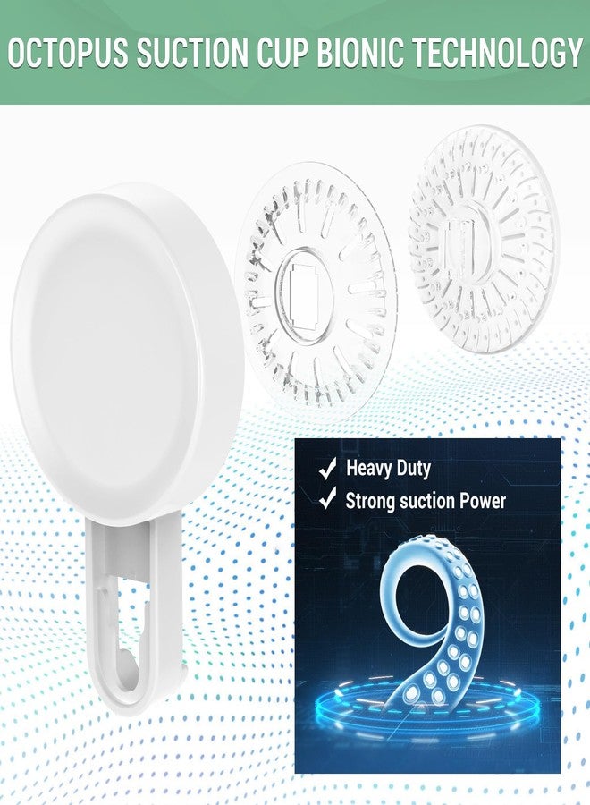 LUXEAR سلة استحمام LUXEAR مزودة بأكواب شفط، عبوة من قطعتين، رف استحمام بلاستيكي قابل للإزالة بدون حفر، منظم تخزين للحمام والمطبخ، يتحمل وزنًا يصل إلى 10 كجم، مقاوم للماء، تركيب سريع في ثانية واحدة - Image 3