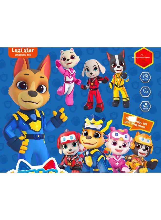 Children's Family Dog Team Suit 803G Parent-Child Interactive Simulation Doll Animal Model Toy Boxed-Color:Default - Image 3