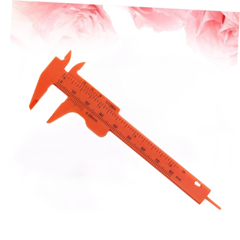 5 قطع برتقالية من الفرجار البلاستيكي الصغير المحمول لقياس الدقة - Image 5