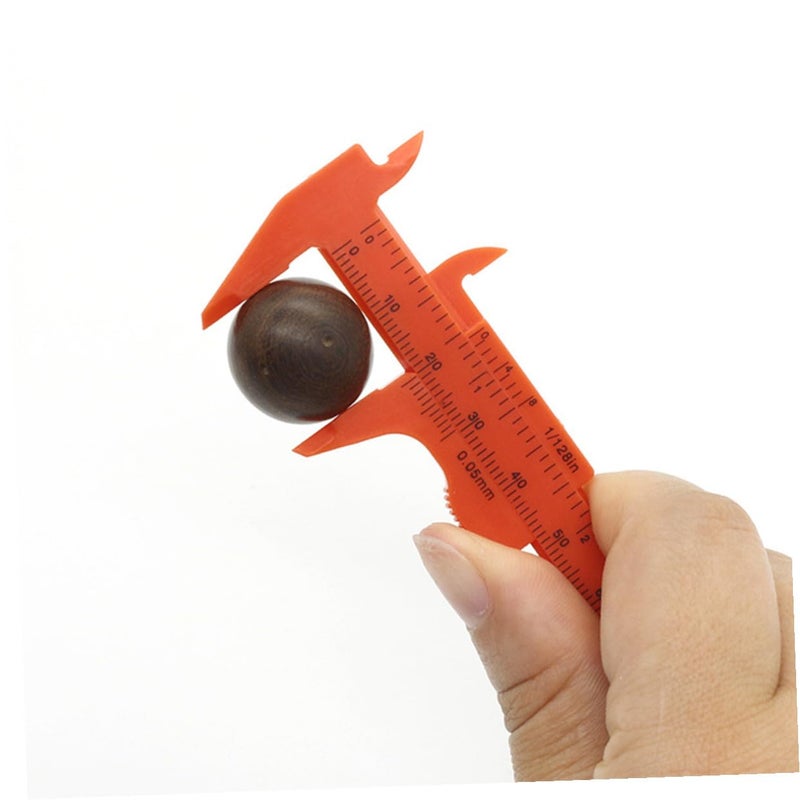 5 قطع برتقالية من الفرجار البلاستيكي الصغير المحمول لقياس الدقة - Image 3